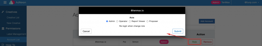 change role