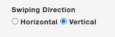 Select Vertical in Swiping Direction